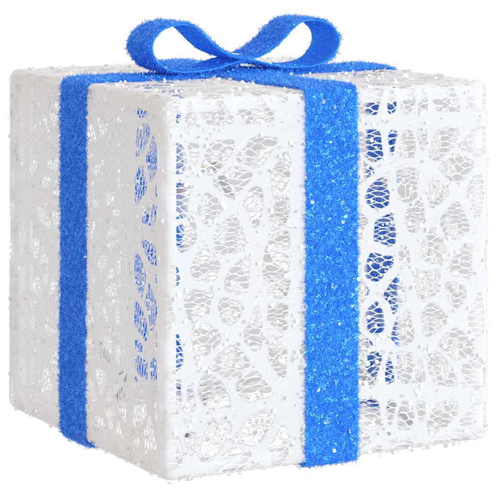 HKM-015571 Illuminated Christmas Gift Box Set with 64 LEDs, 8 Lighting Modes, Warm White - 3 Pieces