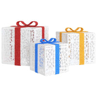 HKM-015571 Illuminated Christmas Gift Box Set with 64 LEDs, 8 Lighting Modes, Warm White - 3 Pieces