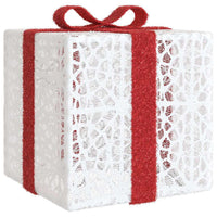 HKM-015571 Illuminated Christmas Gift Box Set with 64 LEDs, 8 Lighting Modes, Warm White - 3 Pieces