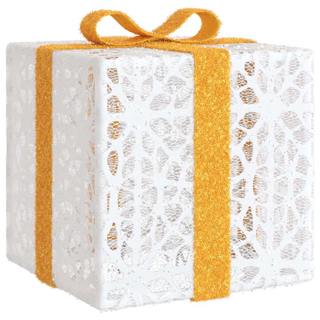 HKM-015571 Illuminated Christmas Gift Box Set with 64 LEDs, 8 Lighting Modes, Warm White - 3 Pieces