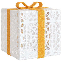 HKM-015571 Illuminated Christmas Gift Box Set with 64 LEDs, 8 Lighting Modes, Warm White - 3 Pieces