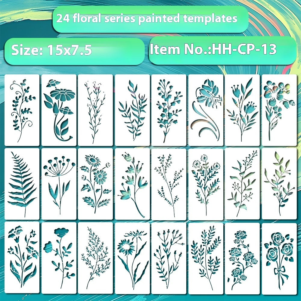 HKM-015699 Floral Spray Painting Template Set with Various Designs and Textures