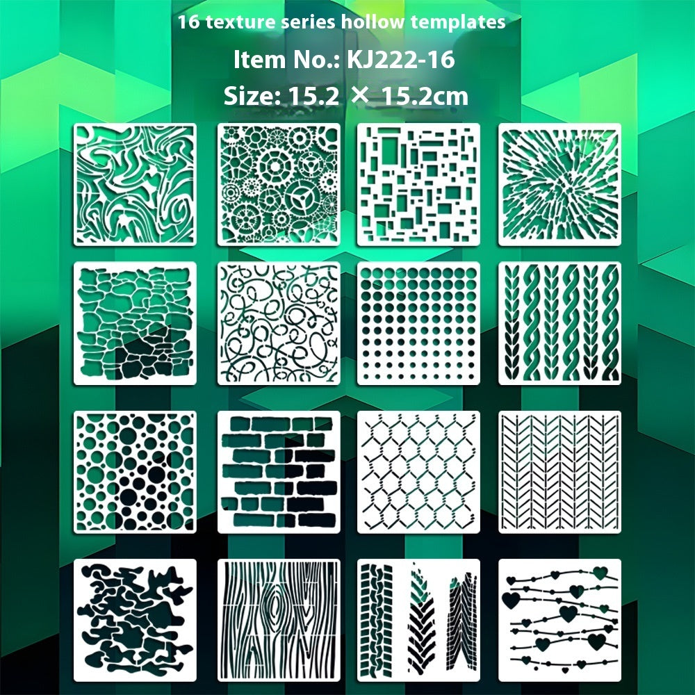 HKM-015699 Floral Spray Painting Template Set with Various Designs and Textures