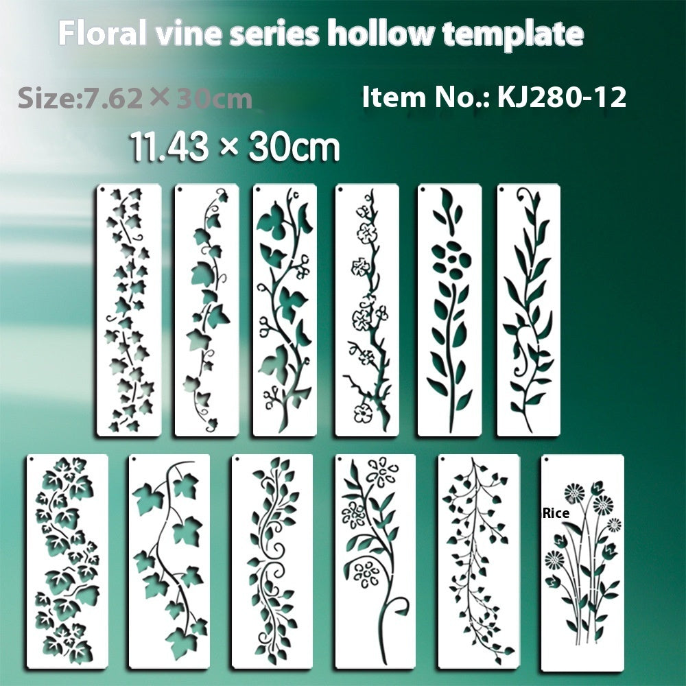HKM-015699 Floral Spray Painting Template Set with Various Designs and Textures