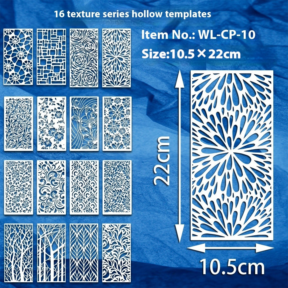HKM-015699 Floral Spray Painting Template Set with Various Designs and Textures