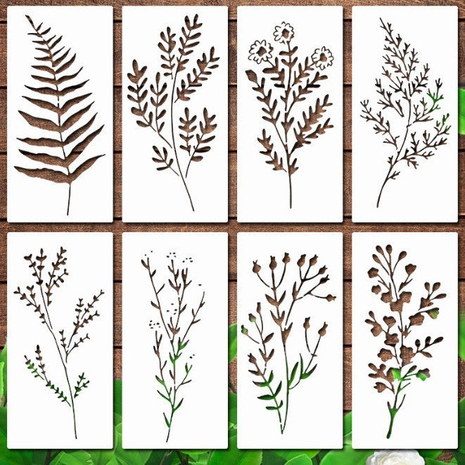 HKM-015699 Floral Spray Painting Template Set with Various Designs and Textures