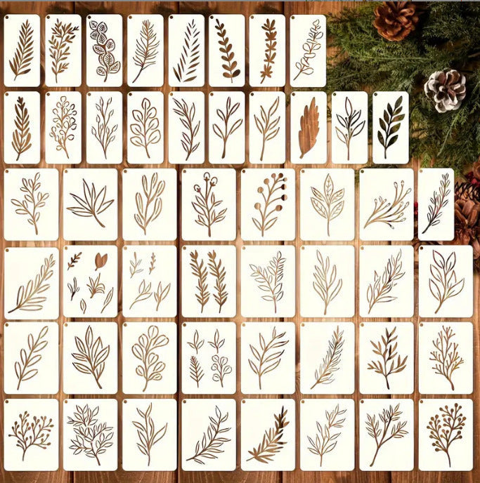 HKM-015699 Floral Spray Painting Template Set with Various Designs and Textures