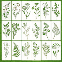 HKM-015699 Floral Spray Painting Template Set with Various Designs and Textures