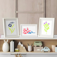 HKM-015699 Floral Spray Painting Template Set with Various Designs and Textures