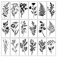 HKM-015699 Floral Spray Painting Template Set with Various Designs and Textures