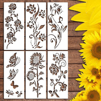 HKM-015699 Floral Spray Painting Template Set with Various Designs and Textures