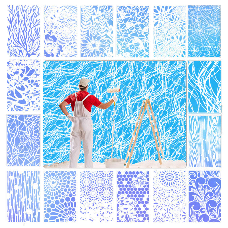 HKM-015699 Floral Spray Painting Template Set with Various Designs and Textures