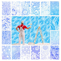 HKM-015699 Floral Spray Painting Template Set with Various Designs and Textures