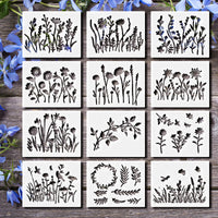 HKM-015699 Floral Spray Painting Template Set with Various Designs and Textures