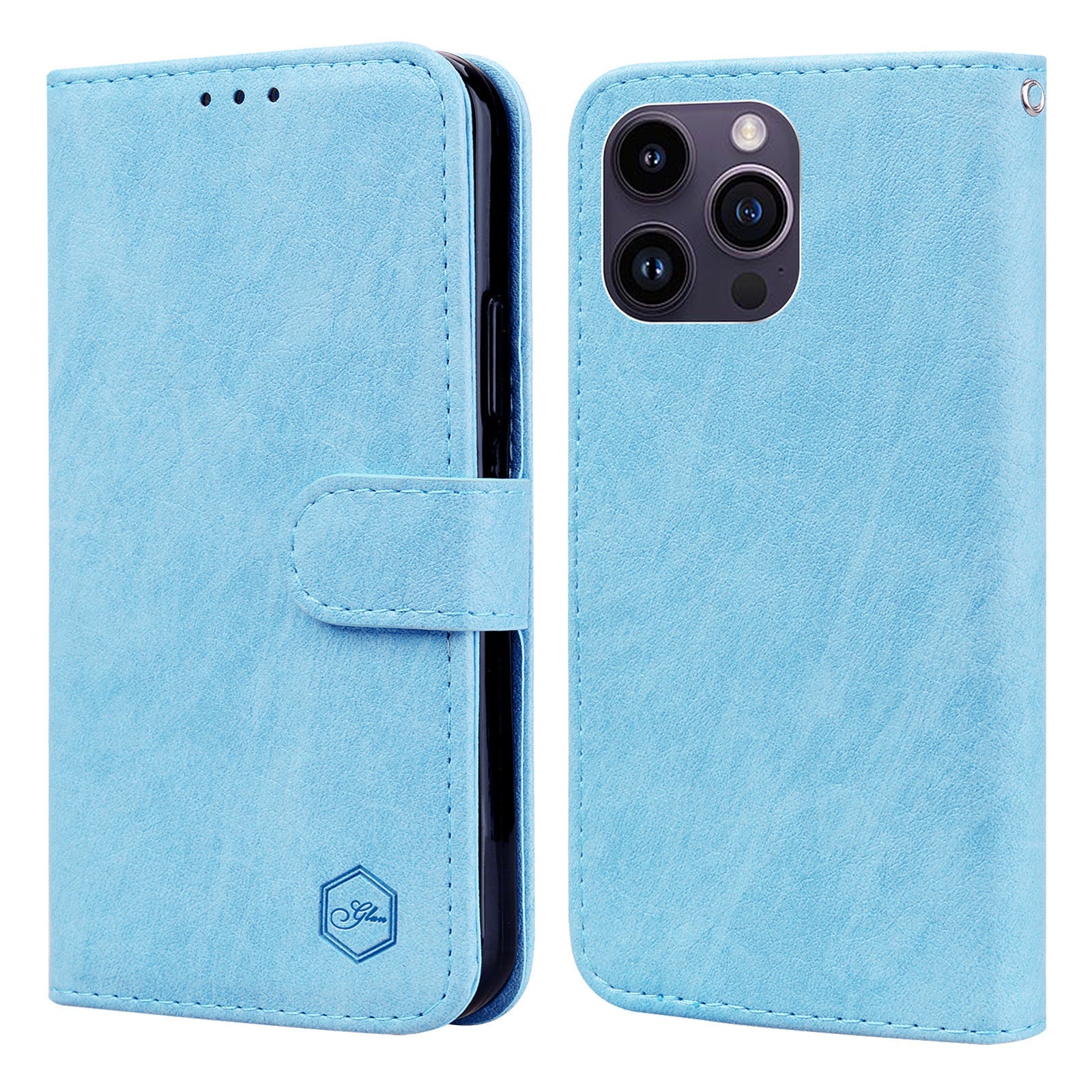 HKM-015699 Lightweight Oil Leather Flip Phone Case with Card Slot - Available in Various Colors