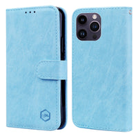 HKM-015699 Lightweight Oil Leather Flip Phone Case with Card Slot - Available in Various Colors