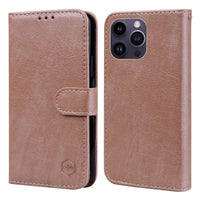 HKM-015699 Lightweight Oil Leather Flip Phone Case with Card Slot - Available in Various Colors