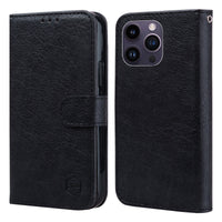 HKM-015699 Lightweight Oil Leather Flip Phone Case with Card Slot - Available in Various Colors