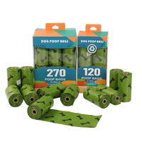 HKM-015955 Degradable Dog Waste Bags - 23x33cm, Military Green with Bone Print, 15 Bags per Roll, EPI+HDPE, Eco-Friendly