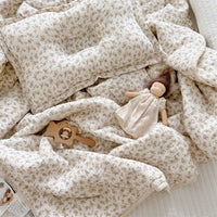 HKM-016083 Cotton Gauze Floral Summer Quilt Set with Matching Pillow, Machine Washable, Available in Multiple Sizes