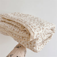 HKM-016083 Cotton Gauze Floral Summer Quilt Set with Matching Pillow, Machine Washable, Available in Multiple Sizes