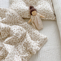 HKM-016083 Cotton Gauze Floral Summer Quilt Set with Matching Pillow, Machine Washable, Available in Multiple Sizes