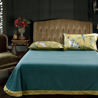 HKM-016083 Cotton Long-Staple Satin Bed Sheet Set for 1.2m to 2.0m Beds - 4 Pieces with Extra Pillowcases
