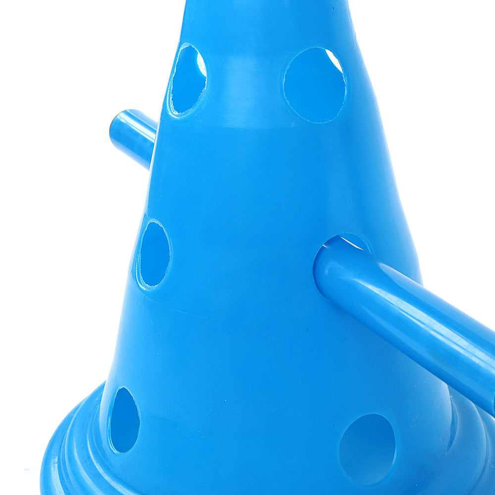 HKM-016083 Round Bottom Buckets with Empty Design & Poles Set - 6 Buckets, 3 Poles, 1m ABS Colorful PE Material