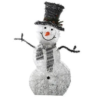 HKM-016211 Collapsible LED Snowman Decoration Light with Warm White Glow for Christmas