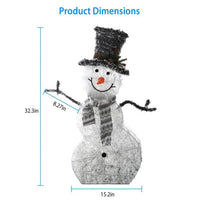 HKM-016211 Collapsible LED Snowman Decoration Light with Warm White Glow for Christmas