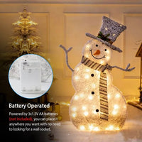 HKM-016211 Collapsible LED Snowman Decoration Light with Warm White Glow for Christmas