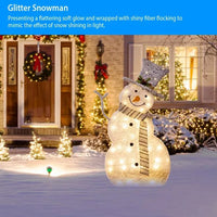 HKM-016211 Collapsible LED Snowman Decoration Light with Warm White Glow for Christmas