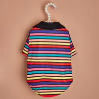 HKM-016275 Striped Polo Shirt for Pets - Stylish and Comfortable Sweater, Available in Multiple Sizes