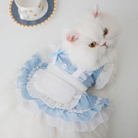 HKM-016275 Thin Cat Princess Dress for Small Dogs - Black & Blue, XS to XXL