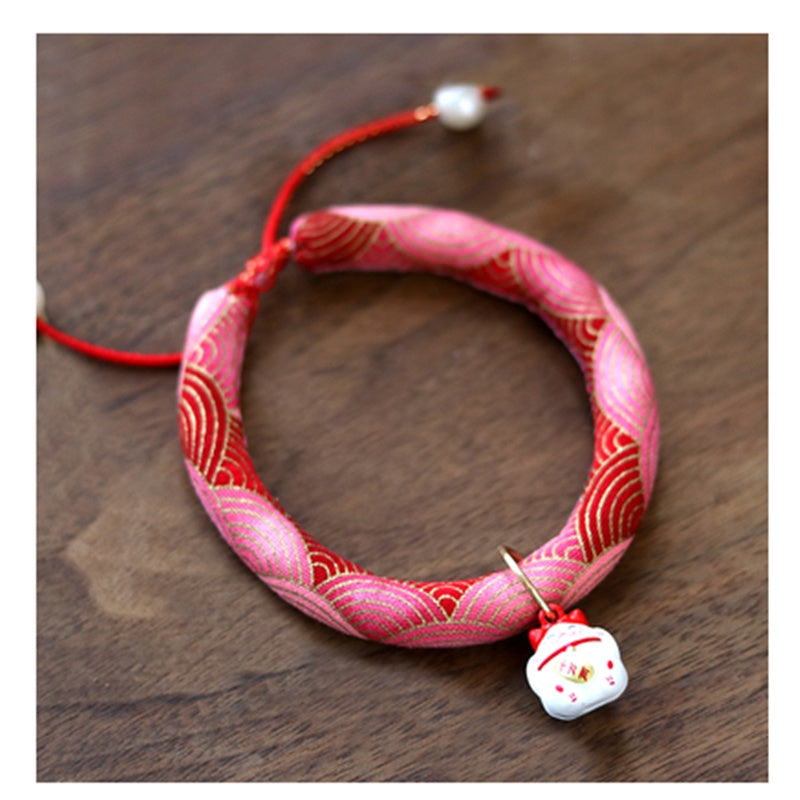HKM-016467 Pearl Cat and Dog Collar - Adjustable 15-40cm Japanese Style