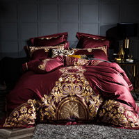 HKM-016531 Four-Piece Cotton Embroidery Bedding Set - Personalized Duvet Cover & Bed Sheet with Pillowcases