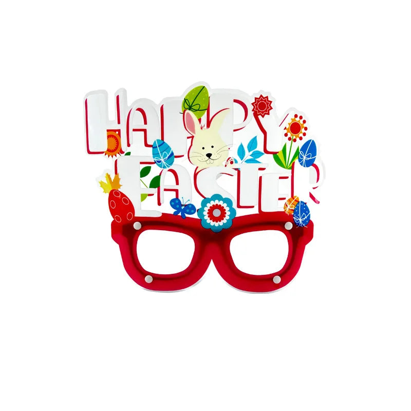 HKM-016595 Easter Cartoon Rabbit Egg PVC Glasses for Children's Party Decoration and Photo Props