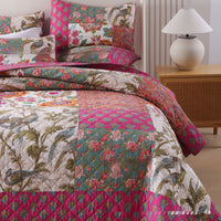 HKM-016595 Geometric Pattern Pure Cotton Three-Piece Patchwork Bedding Set