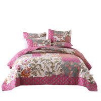HKM-016595 Geometric Pattern Pure Cotton Three-Piece Patchwork Bedding Set