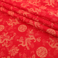 HKM-016595 Nylon Handmade Silk Satin Brocade Fabric for Skirts, Shirts, Wedding Dresses, and More - 90cm Wide, 190g/㎡