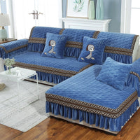HKM-016659 Thick Plush Sofa Cover for Universal Combination Sofas in Multiple Elegant Colors