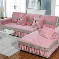 HKM-016659 Thick Plush Sofa Cover for Universal Combination Sofas in Multiple Elegant Colors