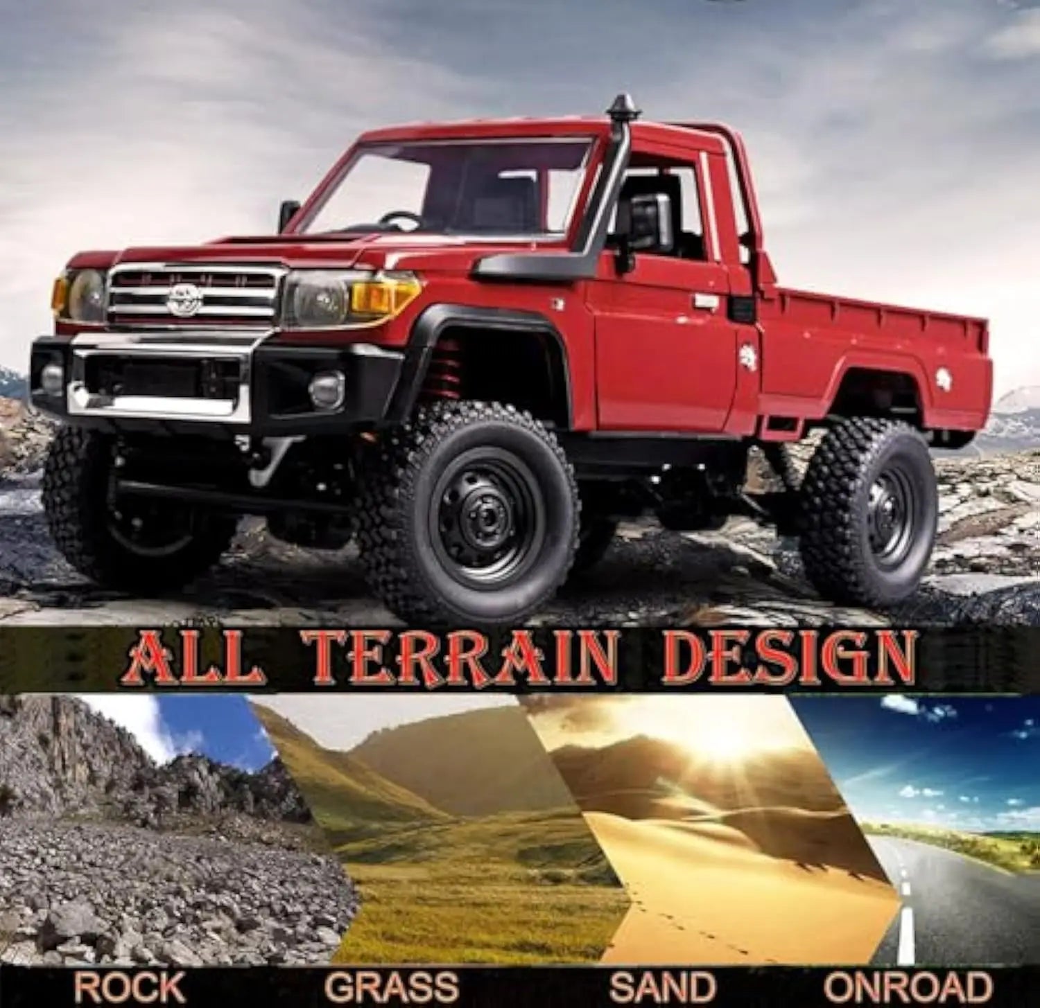 HKM-016723 1/12 Scale 4WD Remote Control Pickup Truck Off-Road Vehicle for Indoor and Outdoor Fun