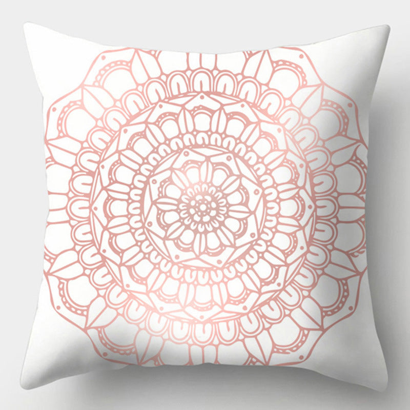 HKM-016723 Geometric Design Peach Skin Fabric Cushion - European Style 44x44cm