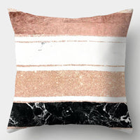 HKM-016723 Geometric Design Peach Skin Fabric Cushion - European Style 44x44cm