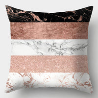 HKM-016723 Geometric Design Peach Skin Fabric Cushion - European Style 44x44cm