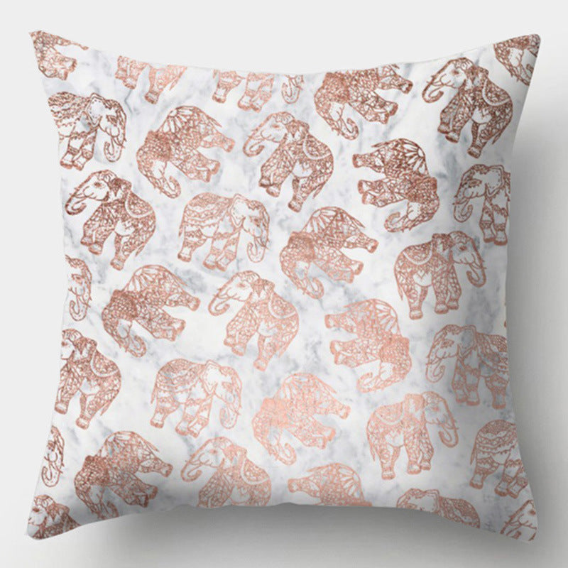 HKM-016723 Geometric Design Peach Skin Fabric Cushion - European Style 44x44cm