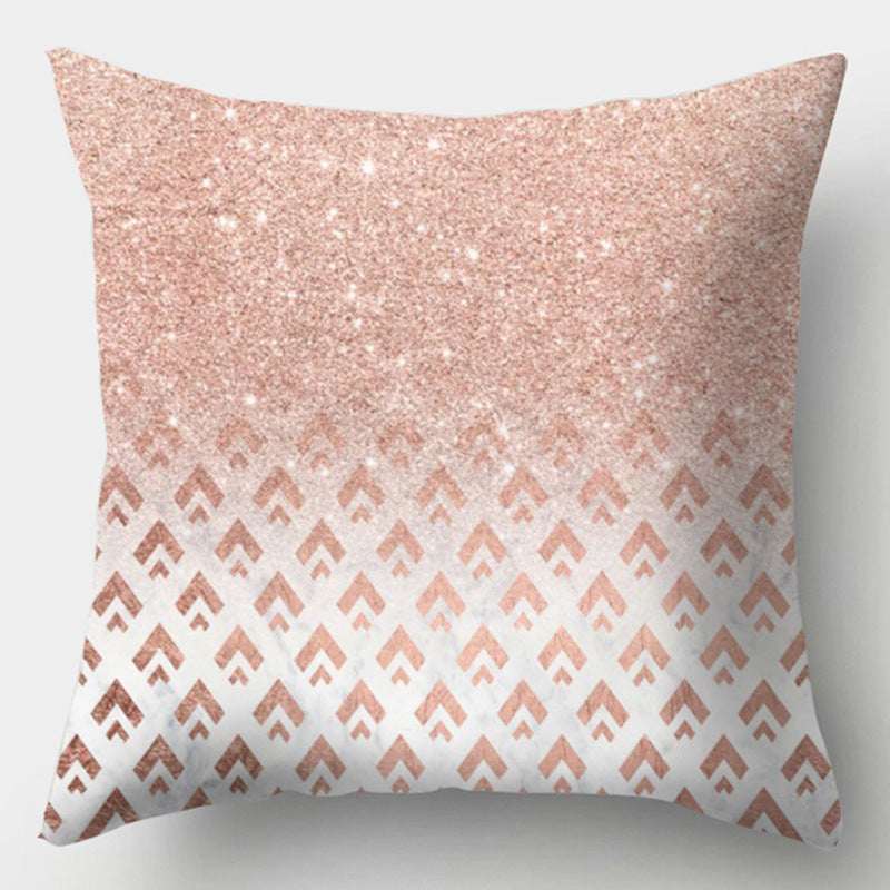 HKM-016723 Geometric Design Peach Skin Fabric Cushion - European Style 44x44cm
