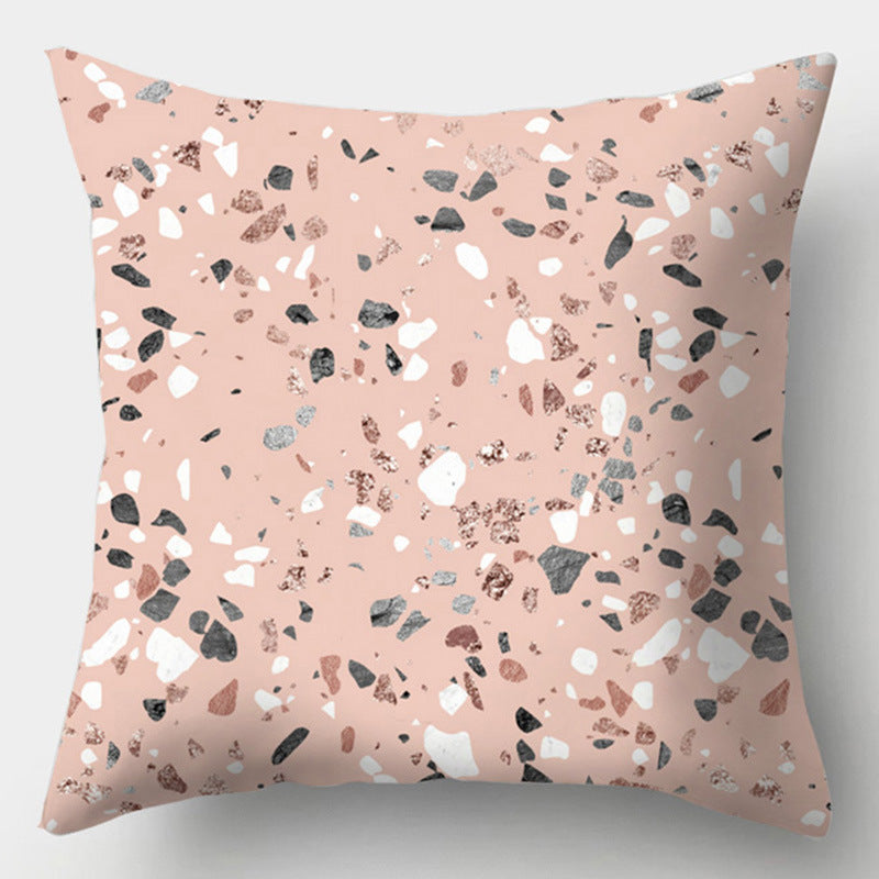 HKM-016723 Geometric Design Peach Skin Fabric Cushion - European Style 44x44cm