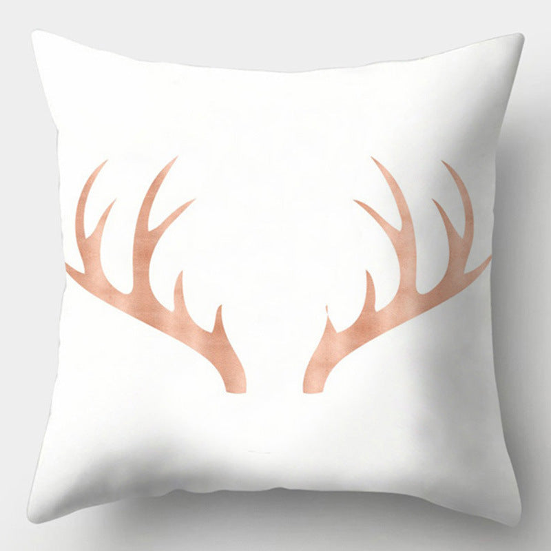 HKM-016723 Geometric Design Peach Skin Fabric Cushion - European Style 44x44cm